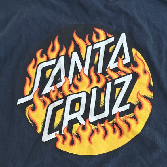 Santa Cruz Skateboards Men’s Blaze Short Sleeve Tee, Navy Blue - Picture 6 of 11